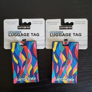 Samsonite designer luggage tags lot of 2 New